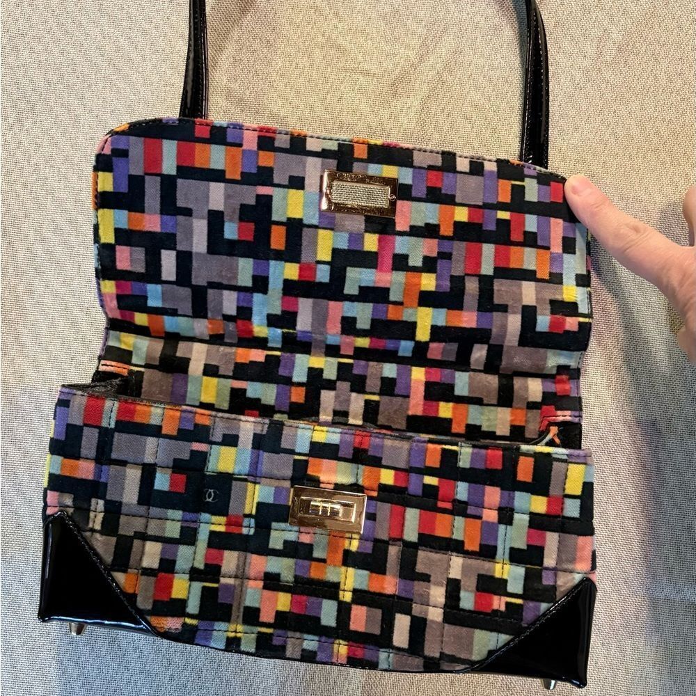 CHANEL Multicolor Mademoiselle Velvet Shoulder Bag, Patent Trim & CC Turn-Lock - Picture 3 of 16
